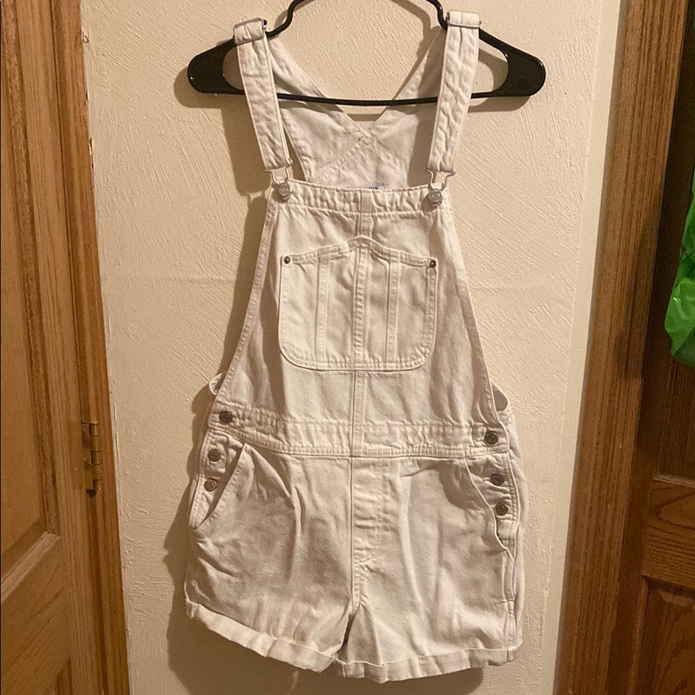 White Denim Overalls